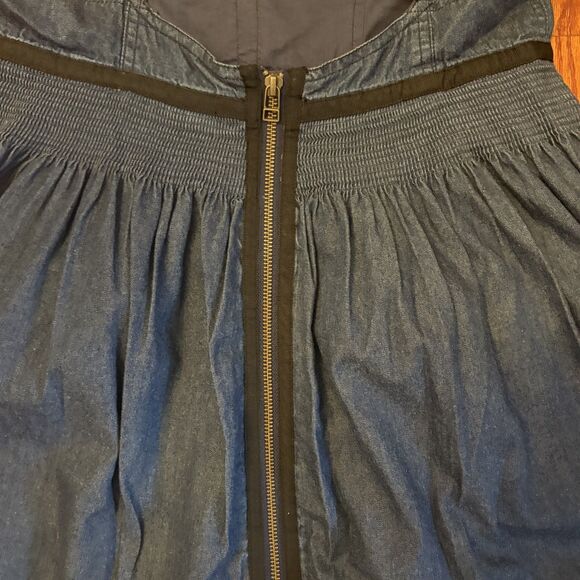 FREE PEOPLE Denim With Lace Sundress Boho Hippie Size 8 NWT - Picture 6 of 8